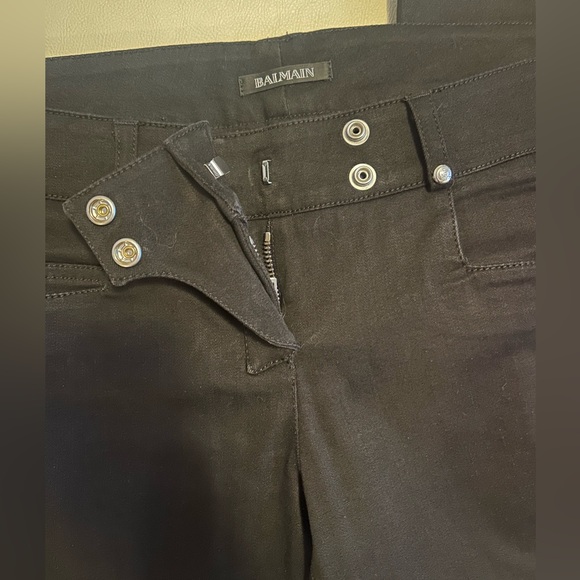 BALMAIN black skinny moto denim jeans - Picture 2 of 13